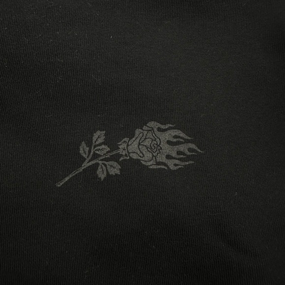 Civil Regime Hoodie Black Flame Rose Graphic Oversized Pullover Sz M NWT - Picture 6 of 10